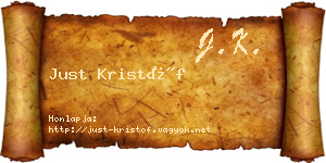 Just Kristóf névjegykártya